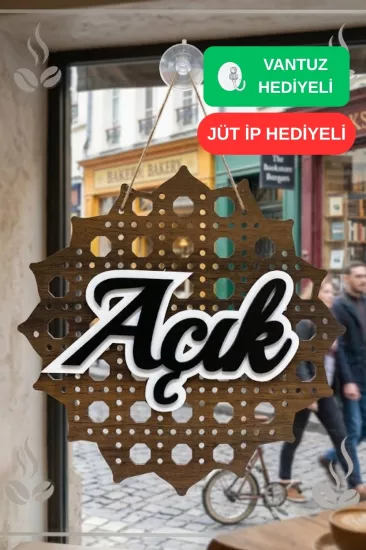 Hazeran Günebakan Desenli 5D Modern Açık/Kapalı Tabelası - Tesbih