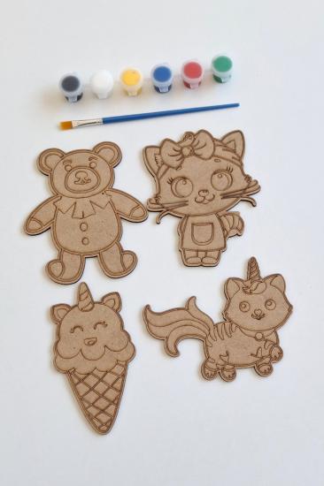 Çocuklar İçin Eğitici Ahşap Boyama Seti