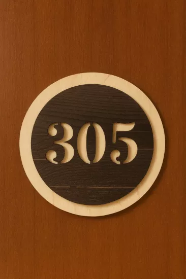 Round 2D Model Daire, Otel ve Apartman Kapı Numarası