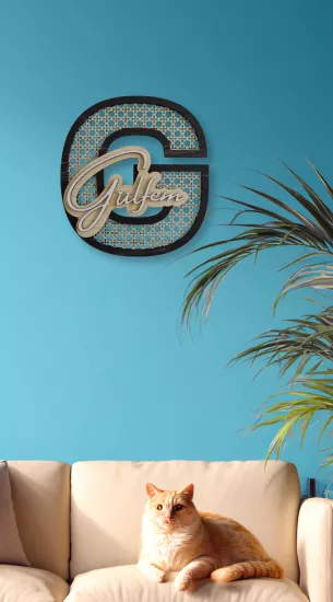 Dekoratif Rattan Desenli İsimli Kapı ve Duvar Süsü