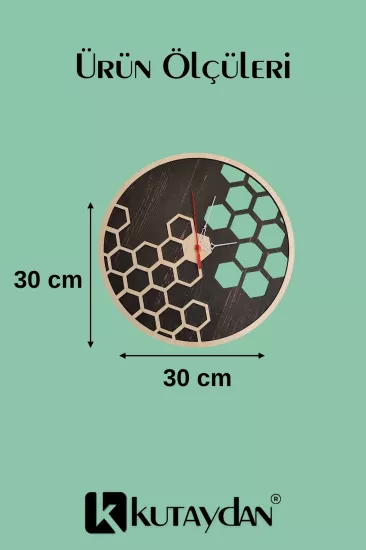 Geometrik Modern Ahşap Lazer Kesim 2D Mdf Duvar Saati