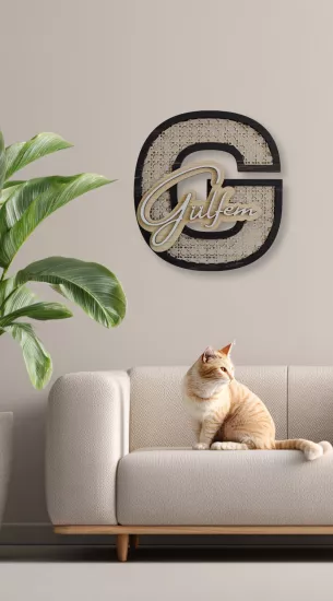Dekoratif Rattan Desenli İsimli Kapı ve Duvar Süsü