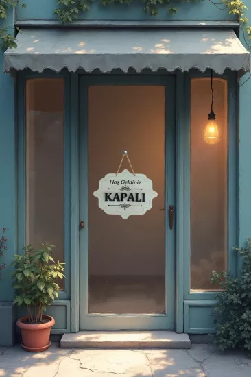 Ahşap Dekoratif Kesim Açık-Kapalı Yazısı