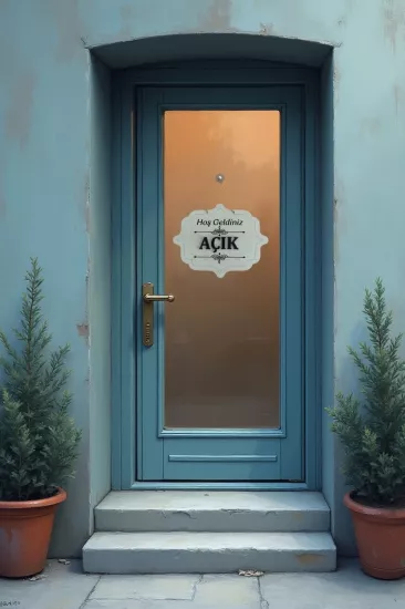 Ahşap Dekoratif Kesim Açık-Kapalı Yazısı