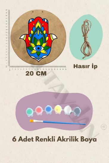Hobi ve Dekor İçin Fatma Ana 5 Parça Ahşap Boyama Seti - Fırça ve Akrilik Boya Hediyeli