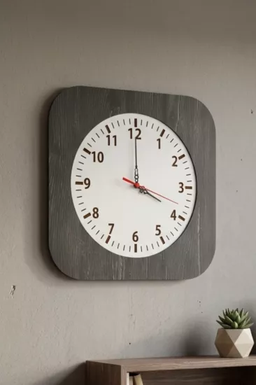 Dekoratif Ahşap İki Katlı Lazer Kesim Mdf Duvar Saati