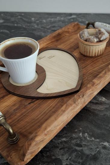 Kutaydan 6 Parça Birinci Sınıf Ahşap Lazer Kesim Bardak ve Kahve Altlığı