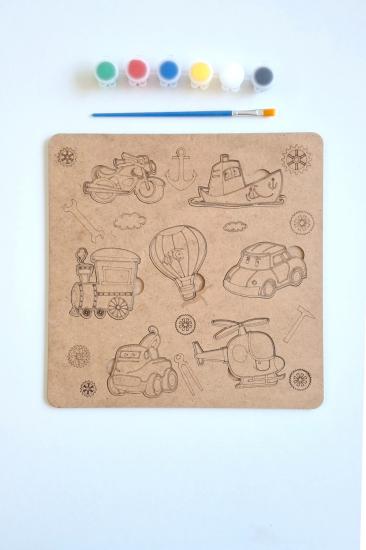 Zeka ve Beceri Geliştiren Ahşap Boyama Puzzle Seti