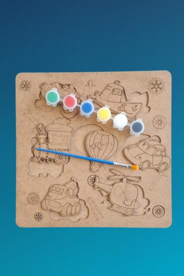 Zeka ve Beceri Geliştiren Ahşap Boyama Puzzle Seti