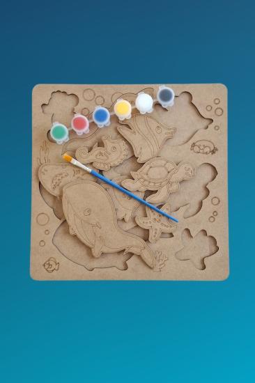 Zeka ve Beceri Geliştiren Ahşap Boyama Puzzle Seti