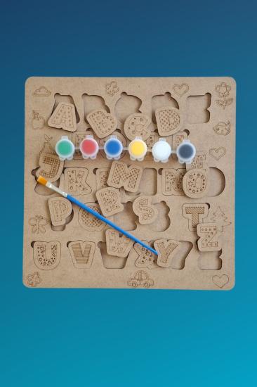 Zeka ve Beceri Geliştiren Ahşap Boyama Puzzle Seti