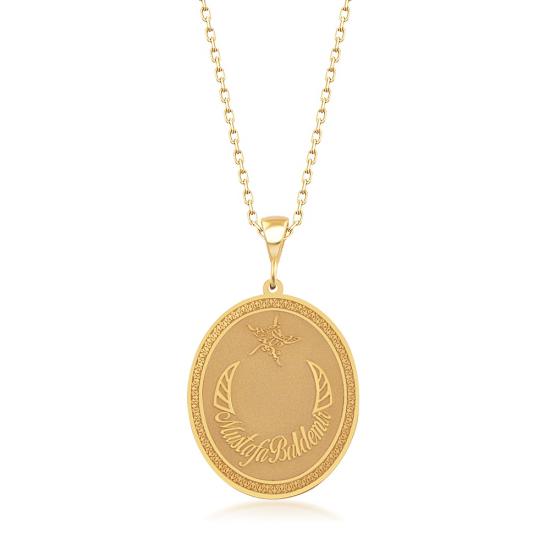 Kişiye Özel Oval 925 Ayar Gümüş Kolye