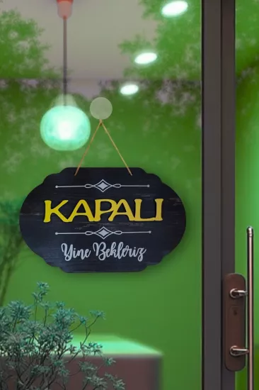 Dekoratif Ahşap 2D Açık-Kapalı Yazısı - Rebap Ahşap