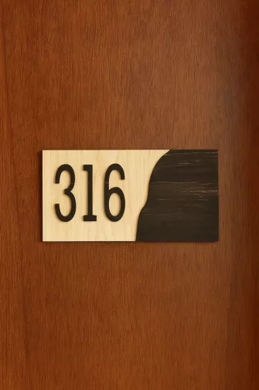 Kutwood 2D Model Daire, Otel ve Apartman Kapı Numarası