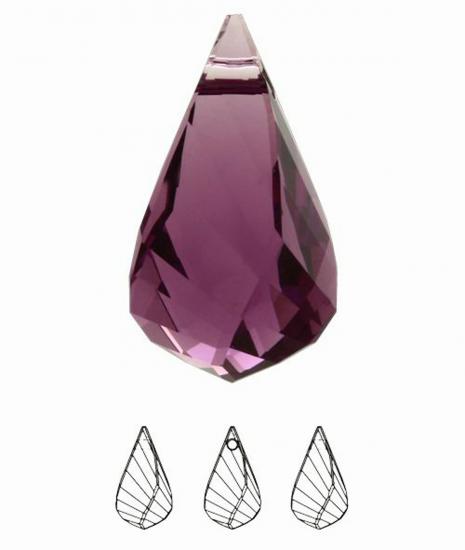 Swarovski® 6020 Amethys Helix Rose Kaplama Kolye