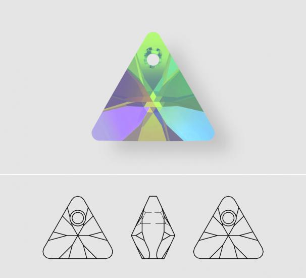 Swarovski® 6628 Xilion Triangle Luminous Green Kolye