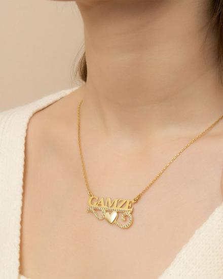 Kişiye Özel İsimli Kalpli 925 Ayar Gümüş Kolye