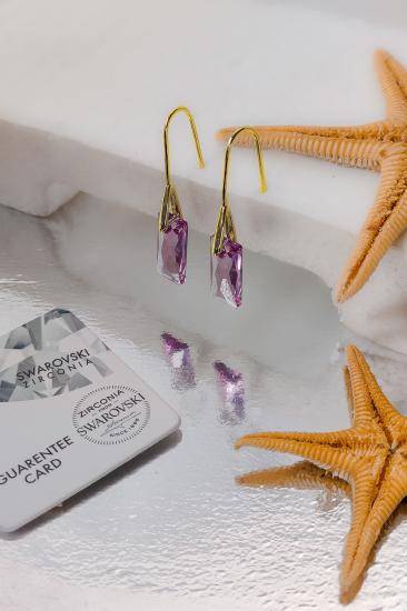 Swarovski Taşlı 6696 Urban Küpe - Lilac Shadov