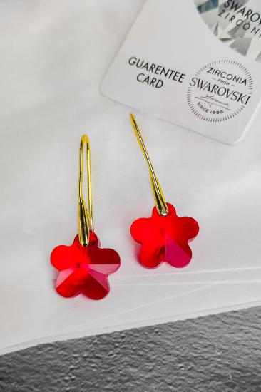 Swarovski 6744 Taşlı Flower Küpe - Light Siam