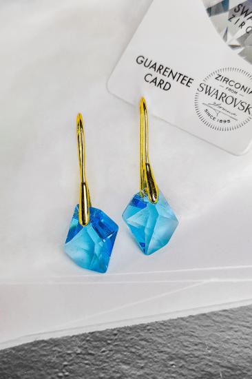 Swarovski Taşlı 6680 Cosmic Küpe - Aquamarine