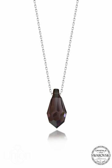 Kutaydan SWR Crystal 13 mm Drop Black Kadın Gümüş Kolye