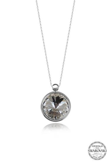 Kutaydan SWR Crystal Kadın 10 mm Çerveli Gümüş Kolye