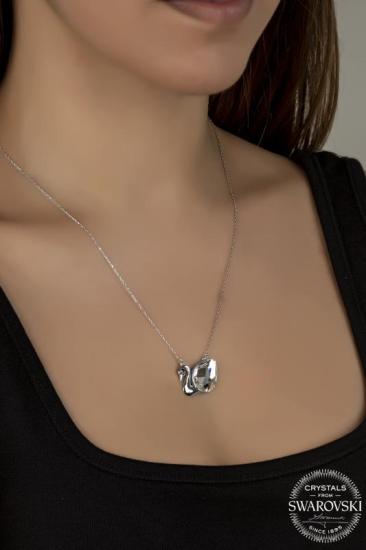 Kutaydan SWR Crystal Kuğu Figürlü Kadın Gümüş Kolye