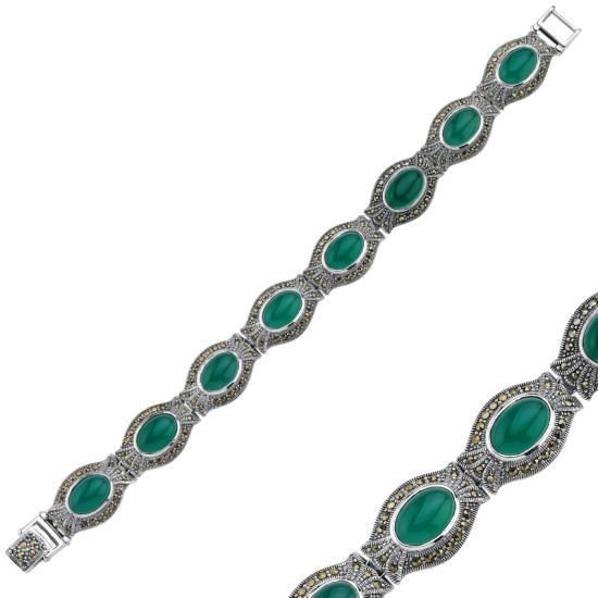 Gümüş Markazit & Doğal Taşlı Bileklik