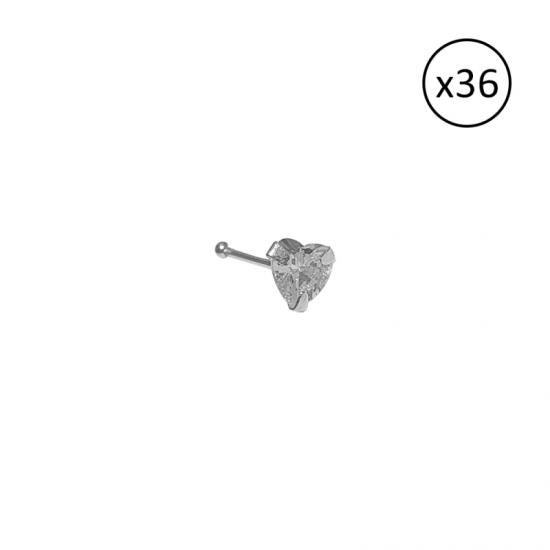 Gümüş Kalp 3mm Zirkon Taşlı Hızma