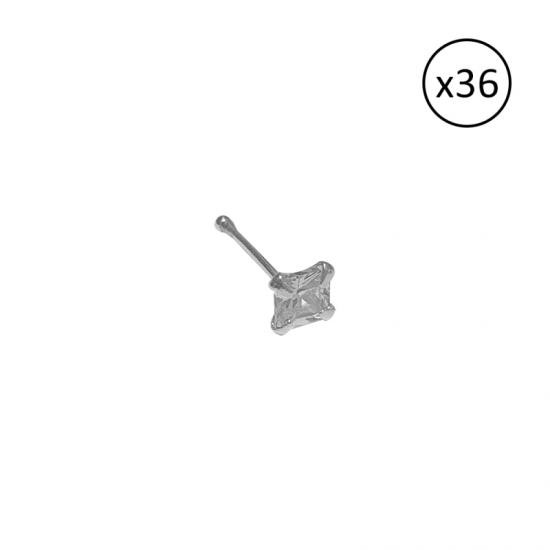 Gümüş Kare 2,5mm Zirkon Taşlı Hızma