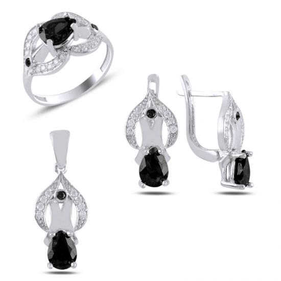Gümüş Zirkon Taşlı Set