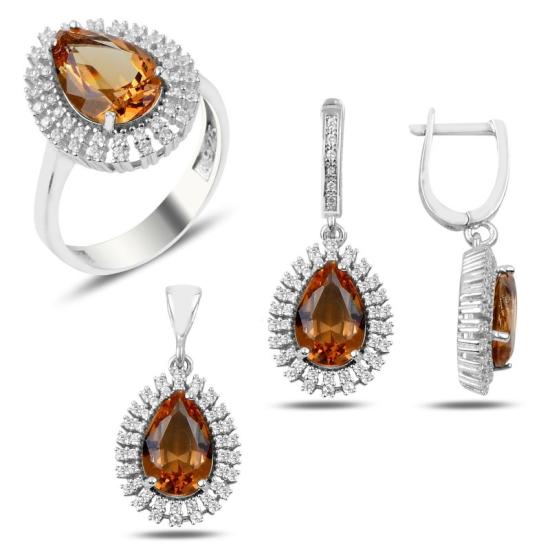 Gümüş Sultanit & Zirkon Taşlı Set