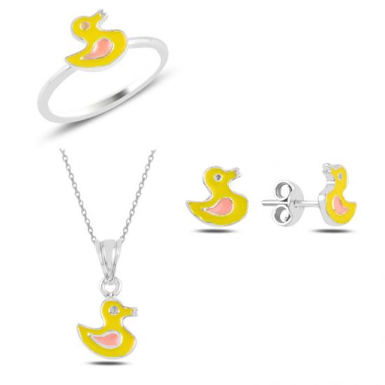 Gümüş Ördek Mineli Çocuk Set