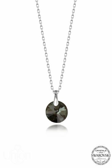 Kutaydan SWR Crystal 12 mm İris Green Yuvarlak Kadın Gümüş Kolye