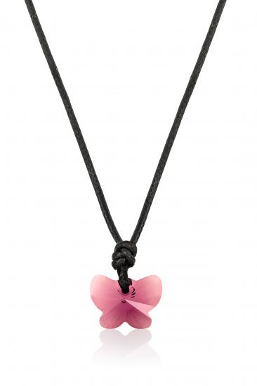 Swarovski® 6754 Butterfly Light Rose İpli Kolye