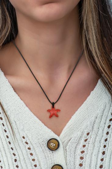 Swarovski® 6721 Starfish Red Magma İpli Kolye