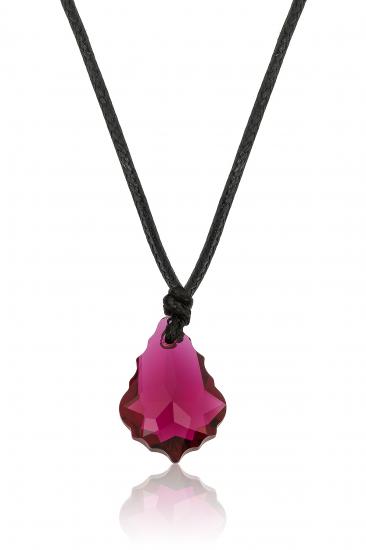 Swarovski® 6090 Baroque Fushia İpli Kolye