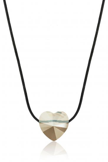 Swarovski® 5942 Kalp Silver Shade İpli Kolye