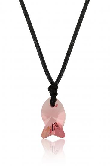 Swarovski® 6727 Fish Light Rose İpli Kolye