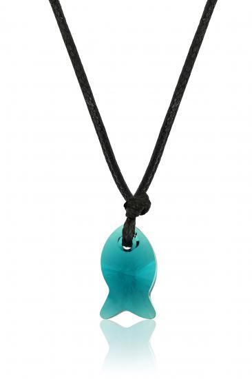Swarovski® 6727 Fish İndicolite İpli Kolye