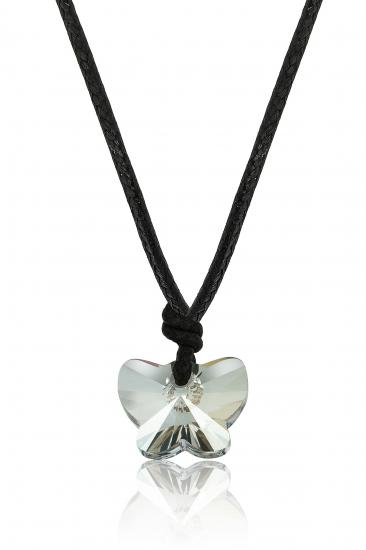 Swarovski® 6754 Butterfly Silver Shade İpli Kolye