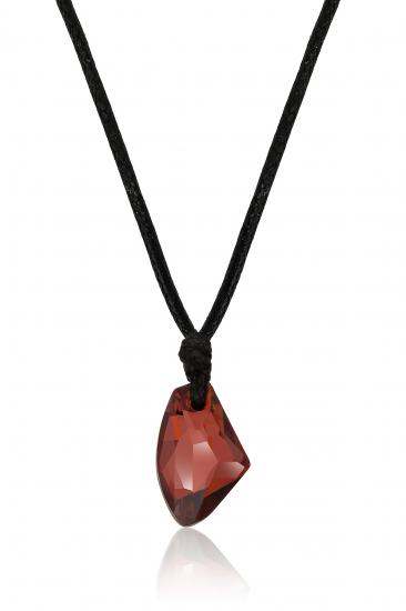 Swarovski® 6656 Galactic Vertical Red Magma İpli Kolye