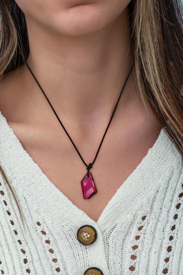 Swarovski® 6670 De-Art Fushia İpli Kolye