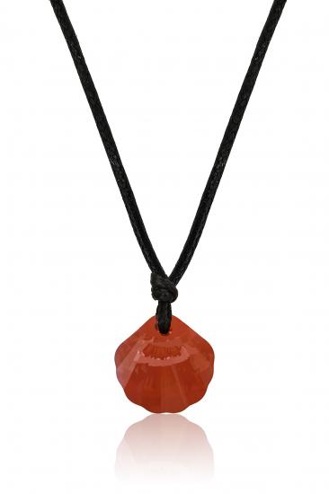 Swarovski® 6723 Shell Red Magma İpli Kolye