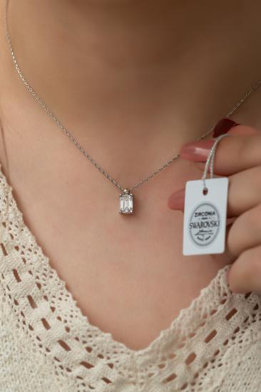 Swarovski Zirconia Baget 925 Ayar Gümüş Kolye