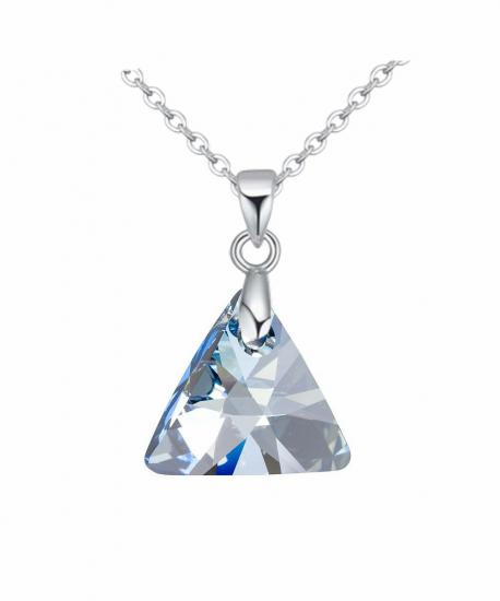 Swarovski® 6628 Xilion Triangle Blue Shade Kolye