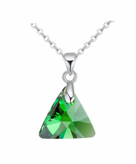 Swarovski® 6628 Xilion Triangle Emerald Kolye