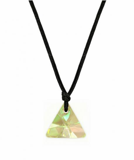 Swarovski® 6628 Xilion Triangle Liminous Green İpli Kolye