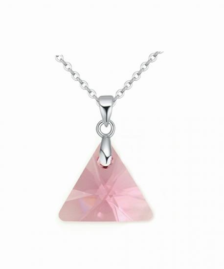 Swarovski® 6628 Xilion Triangle Light Rose Kolye