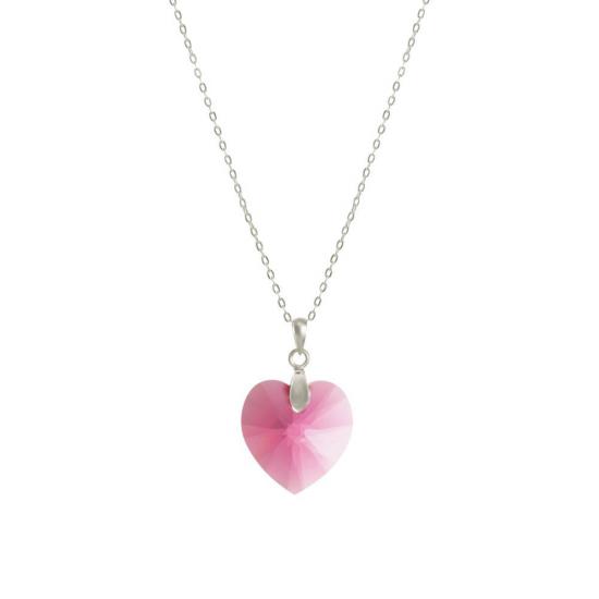Swarovski® 6228 Xilion Heart Light Rose Kolye